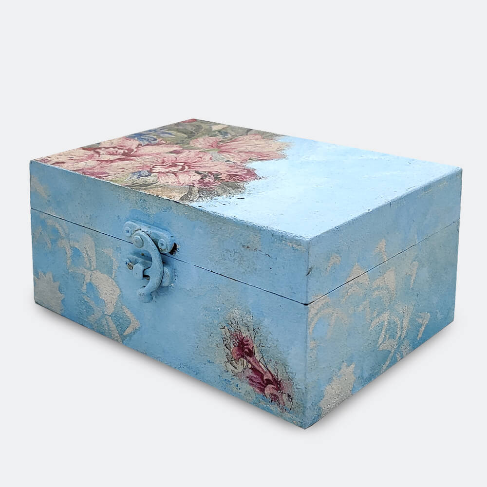 Exquisite Jewellery Box hand-painted with an original Decoupage design!
